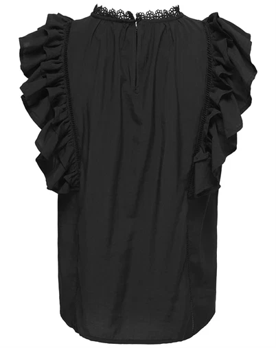Only - ONLLuna Frill Top - Black